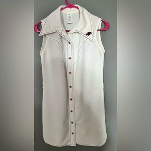 Vintage white go-go style dress small 
With buttons